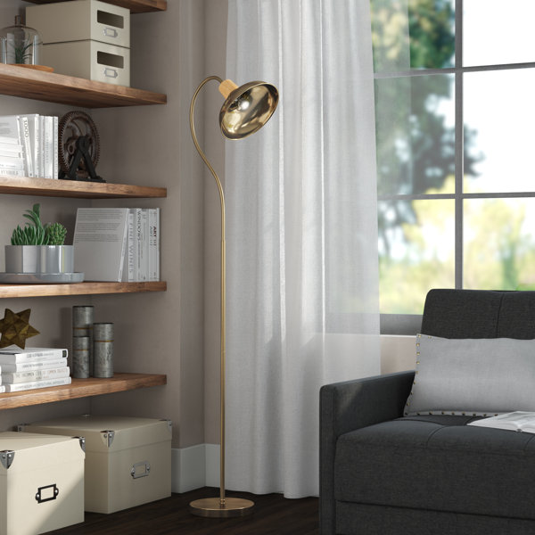 Ivy Bronx Guccione Steel and Wood 64.5" Arched Floor Lamp & Reviews